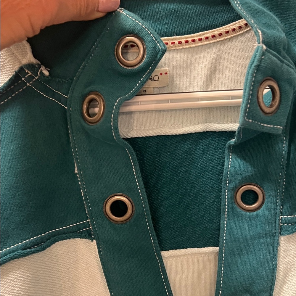 Pilcro NWOT Teal and pale blue Knit PULL OVER - Picture 7 of 11
